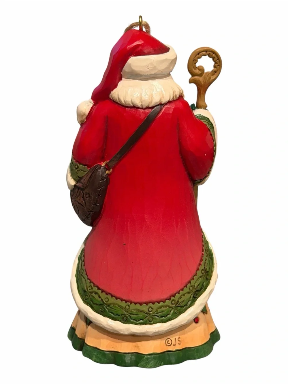 Jim Shore Heartwood Creek Santa With Poinsettias Christmas Ornament New